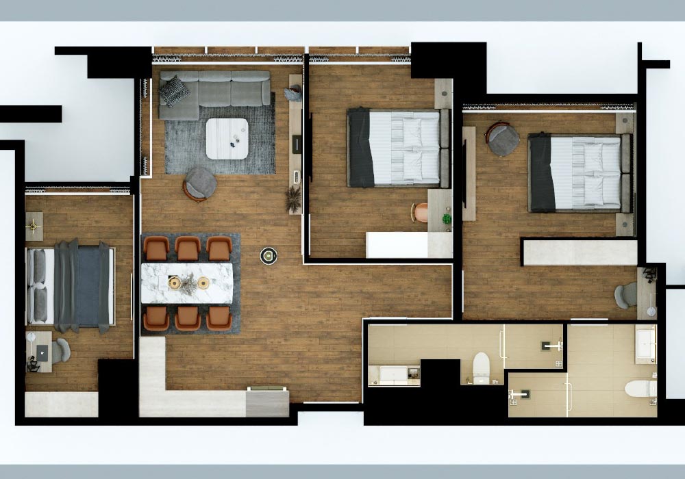 Hình ảnh 3D căn hộ The 6nature