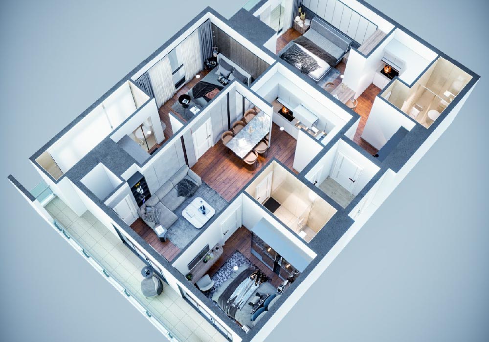 Hình ảnh 3D căn hộ The 6nature