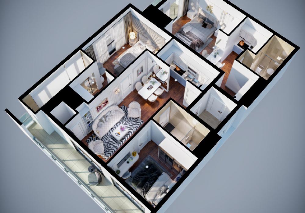 Hình ảnh 3D căn hộ The 6nature